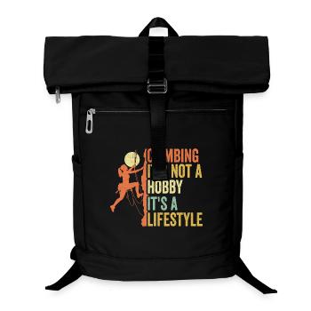 Klettern - es ist kein Hobby. Es ist ein Lebensstil - Laptop-Rucksack  - Schwarz - Vorne