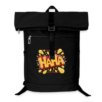 Lebhaftes Haha-Design im Comic-Stil - Laptop-Rucksack  - Schwarz - Vorne