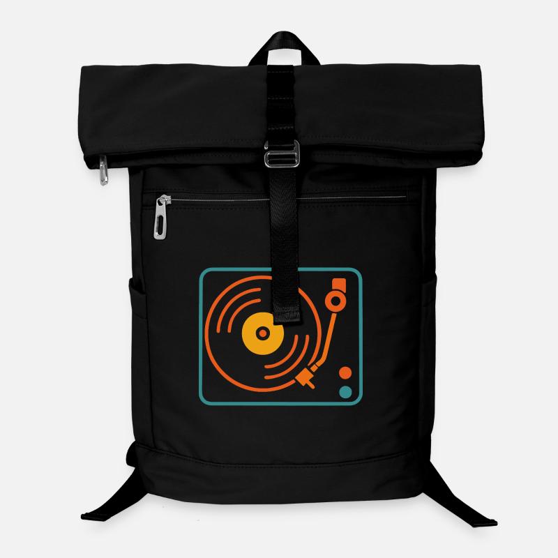 Analog Musik Vinyl Plattenspieler Retro Laptop-Rucksack 