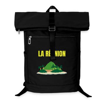 T-shirt île La Réunion tropicale - Sac à dos ordinateur - noir - Devant