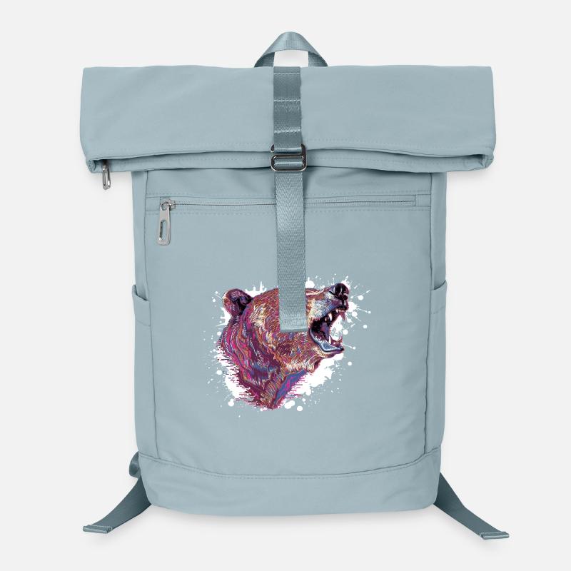 Neon-Splash Bärenkopf Laptop-Rucksack 