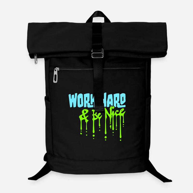 Work Hard Be Nice Motivation Positiver Geist Zitat Laptop-Rucksack 