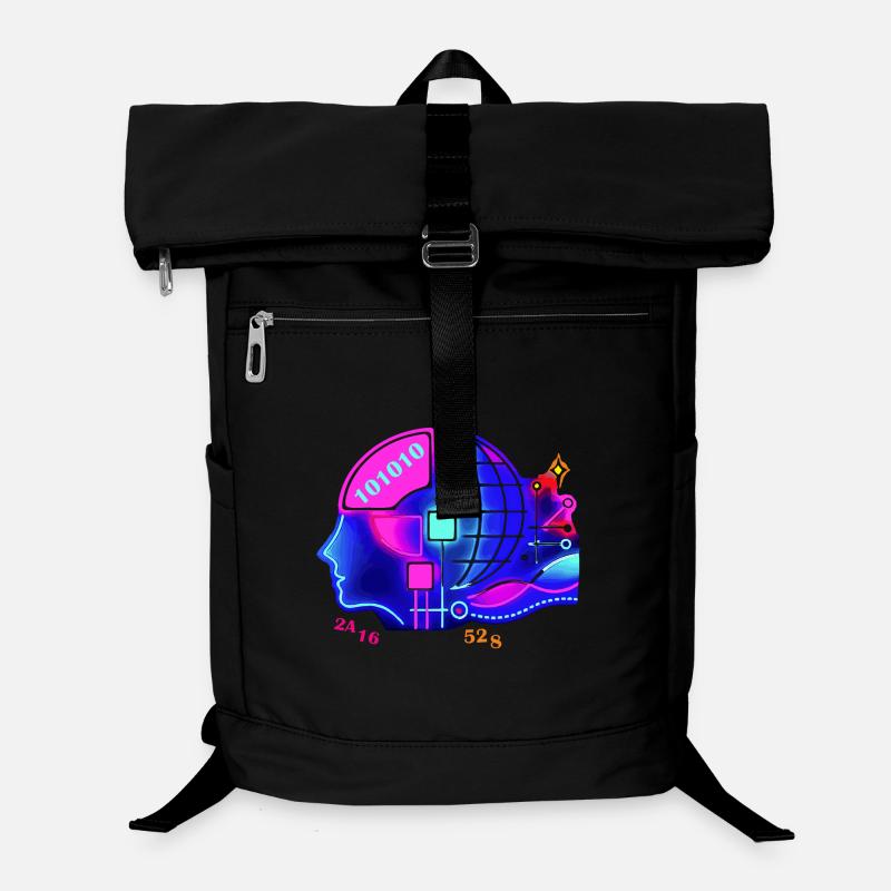 Verschmelzung von KI und menschlicher Intelligenz Laptop-Rucksack 