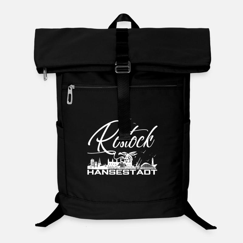 Rostock - Cité hanséatique - Silhouette - Sac à dos ordinateur - noir