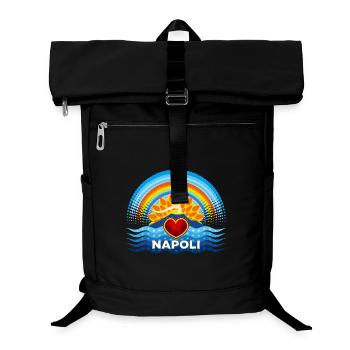 Naples Heart Vesuvius Sun and Rainbow - Laptop Backpack - black - Front