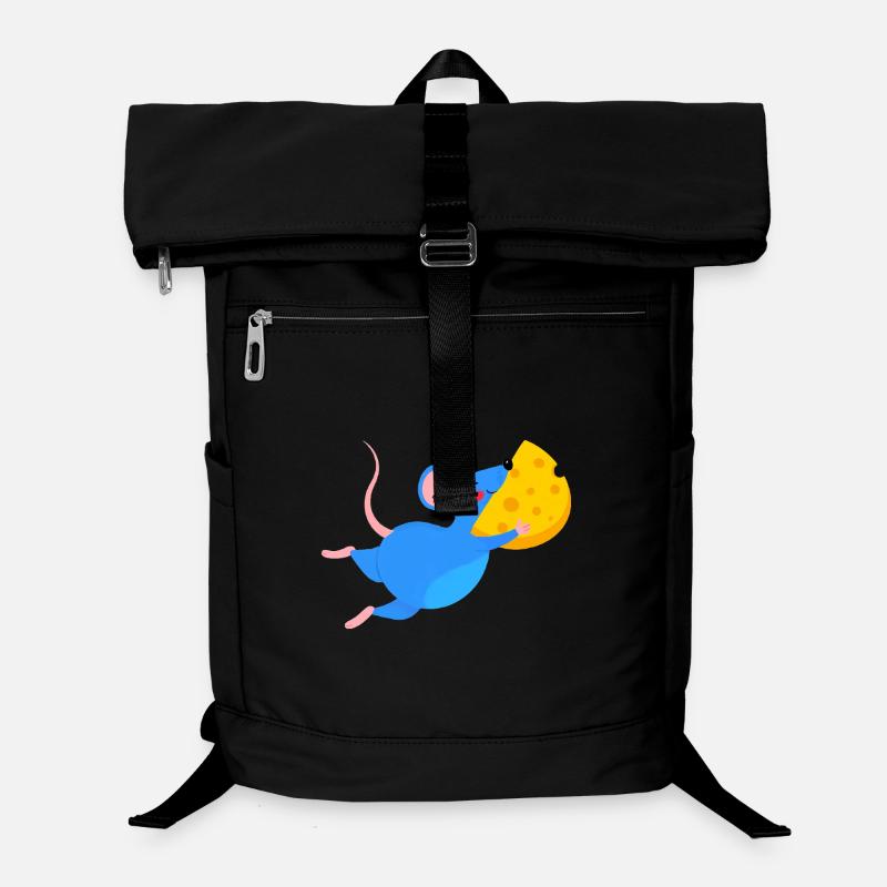 Fröhliche blaue Maus & gelber Käse Laptop-Rucksack 