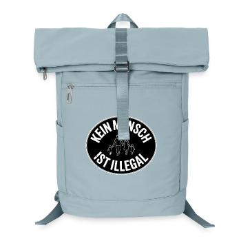 Kein Mensch est illégal - Gegen Rechts - Sac à dos ordinateur - bleu glacier - Devant