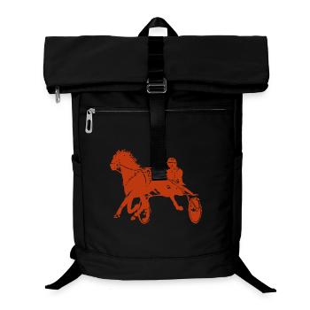 Traber Trabrennen Pferderennen - Laptop-Rucksack  - Schwarz - Vorne