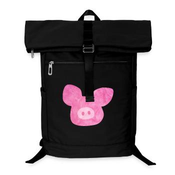 Pig Head Fur Good Luck Pink Farm Organic Nature - Laptop Backpack - black - Front