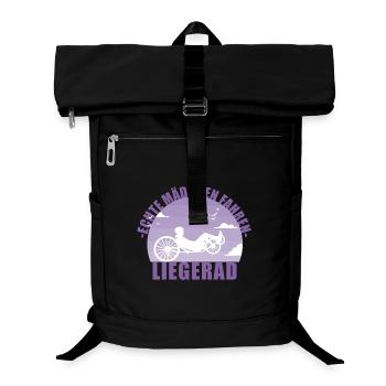 Fahrrad Liegerad Mädchen Sport Radsport Geschenk - Laptop-Rucksack  - Schwarz - Vorne