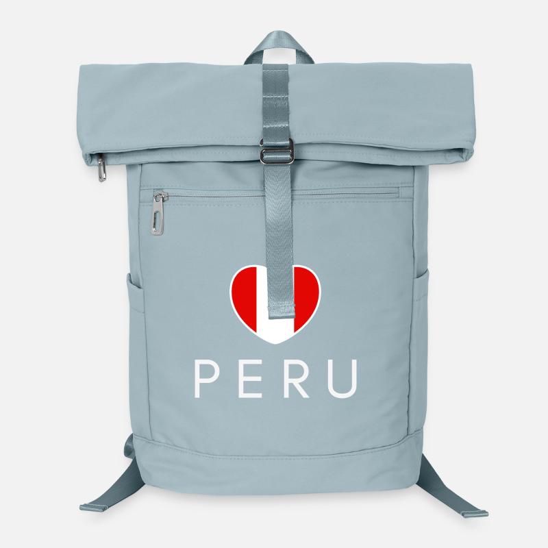Cœur avec le drapeau du Pérou, fierté péruvienne Sac à dos ordinateur