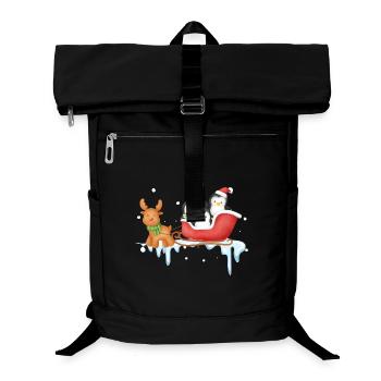 Penguin Sleigh Ride in Winter Wonderland - Laptop Backpack - black - Front