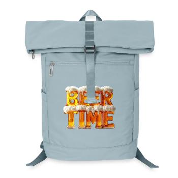 Beer Time – 3D Beer Glass Letters with Foam - Laptop Backpack - ice blue - Front