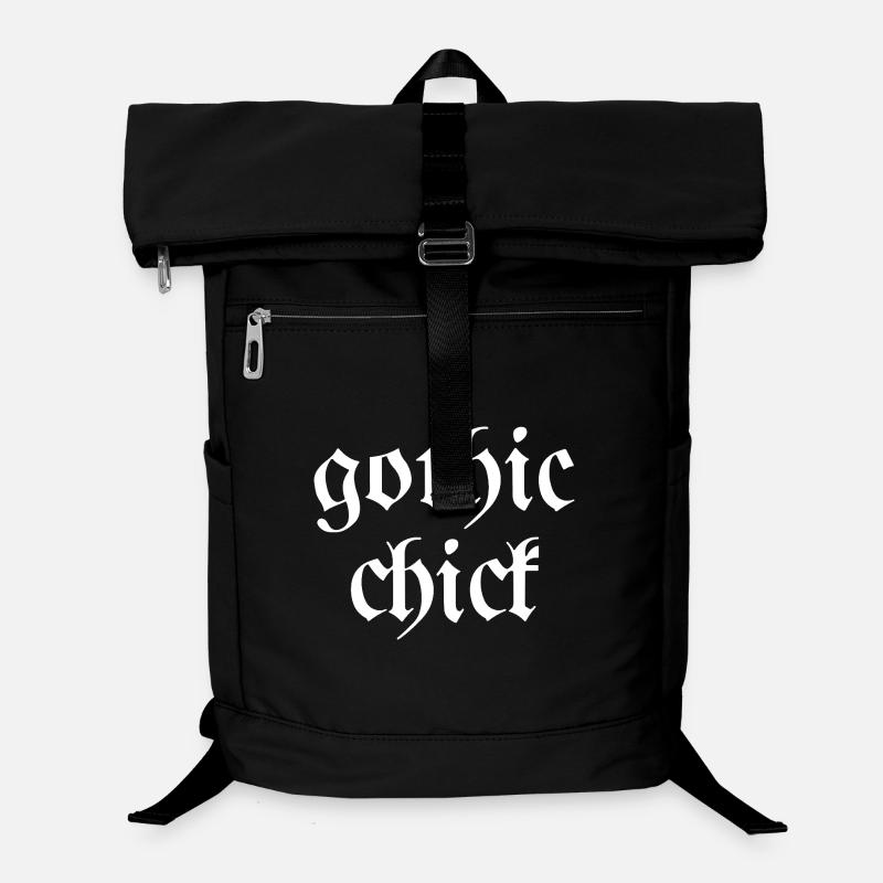 Gothic chick Moderner goth Schriftart Spruch - Laptop-Rucksack  - Schwarz