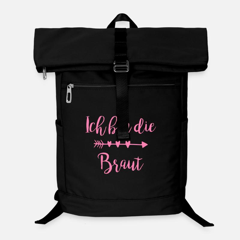 I Am The Bride Heart Arrow Script Laptop Backpack