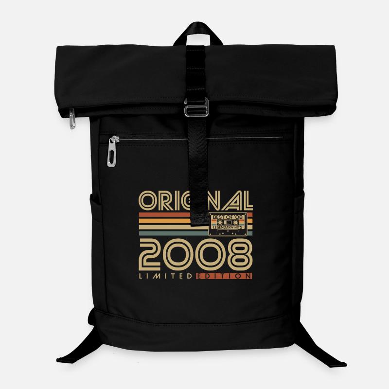 2008 Vintage Vintage Rétro Cadeau d’anniversaire - Sac à dos ordinateur - noir