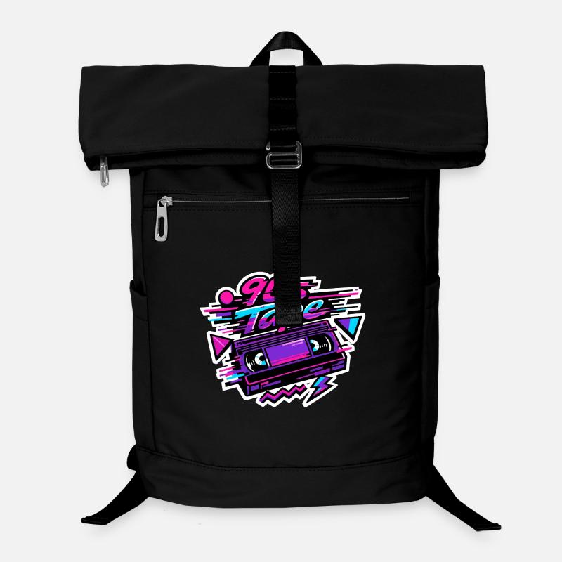 90s Tape Neon Retro Cassette - Laptop-Rucksack - Schwarz