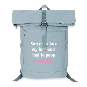 Late Wife Life Poop Joke Tee - Laptop Backpack - ice blue - Front