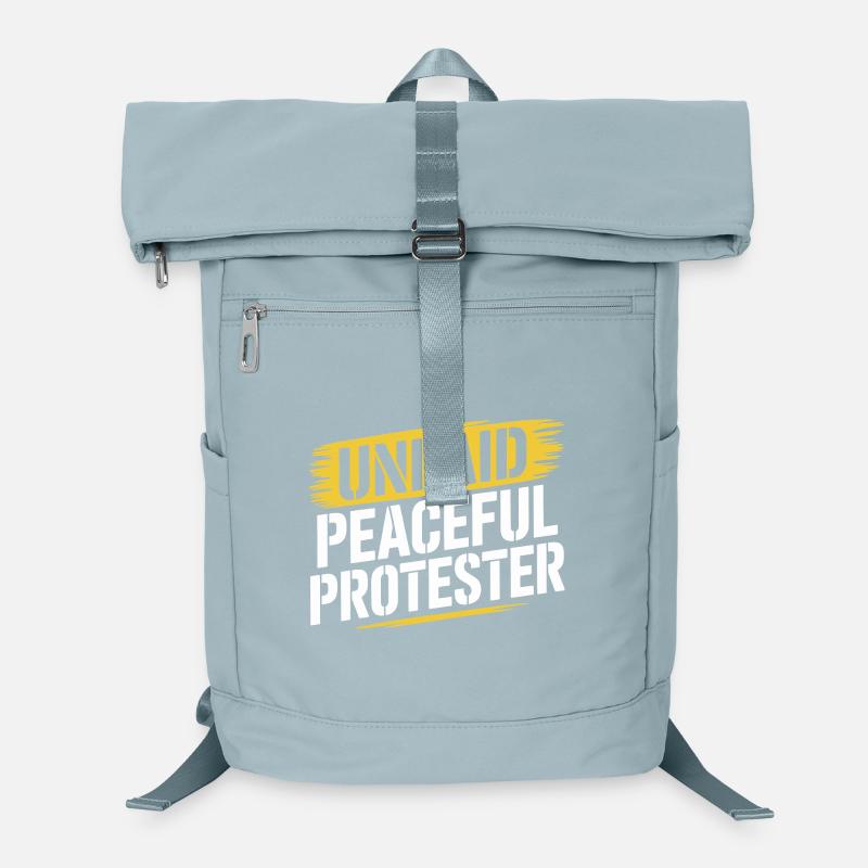 Unpaid Peaceful Protester Demo Spruch Aktivist Laptop-Rucksack 