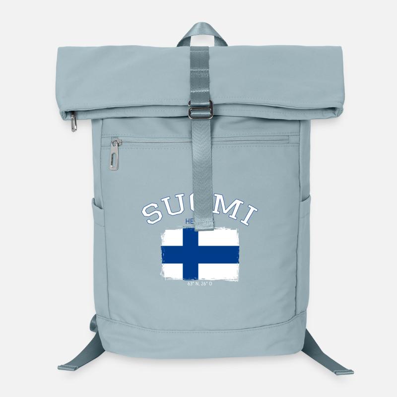 Drapeau de la Finlande avec référence à Helsinki Sac à dos ordinateur