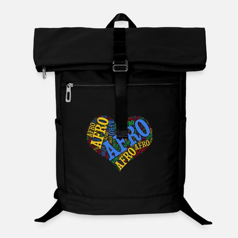 tshirt Afro coeur nuage de mots t-shirt collage Sac à dos ordinateur