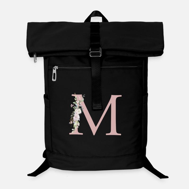 M Monogramm, Floral, personalisierbar Laptop-Rucksack 