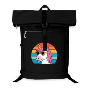 Mythical Creature Fairy Tale Horse Fantasy Colorful Unicorn - Laptop Backpack - black - Front
