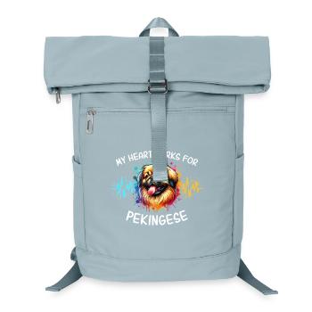 Pekingese Heart Line - Laptop Backpack - ice blue - Front