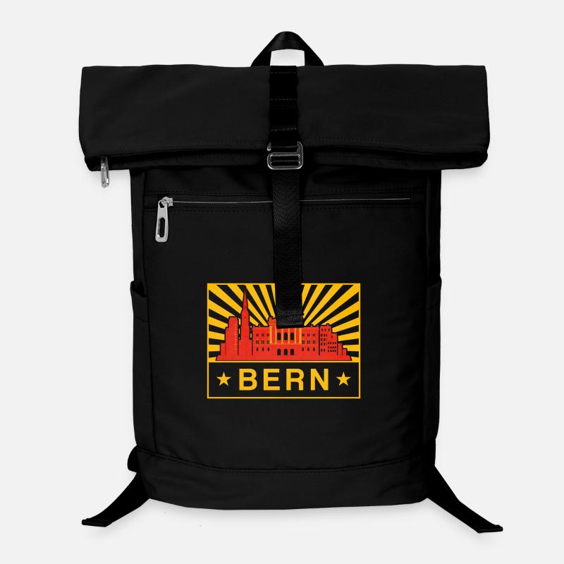 Bern Skyline Sonnenburst Stadtsiegel Laptop-Rucksack 