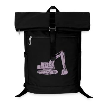 Bagger Silhouette Baugeräteführer Tiefbau - Laptop-Rucksack  - Schwarz - Vorne