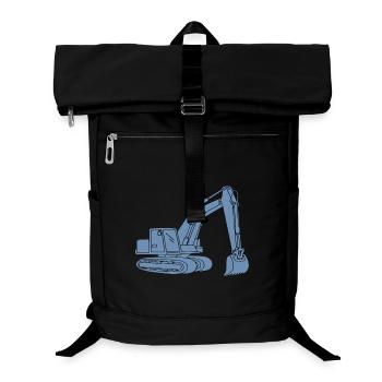 Bagger Silhouette Baugeräteführer Tiefbau - Laptop-Rucksack  - Schwarz - Vorne