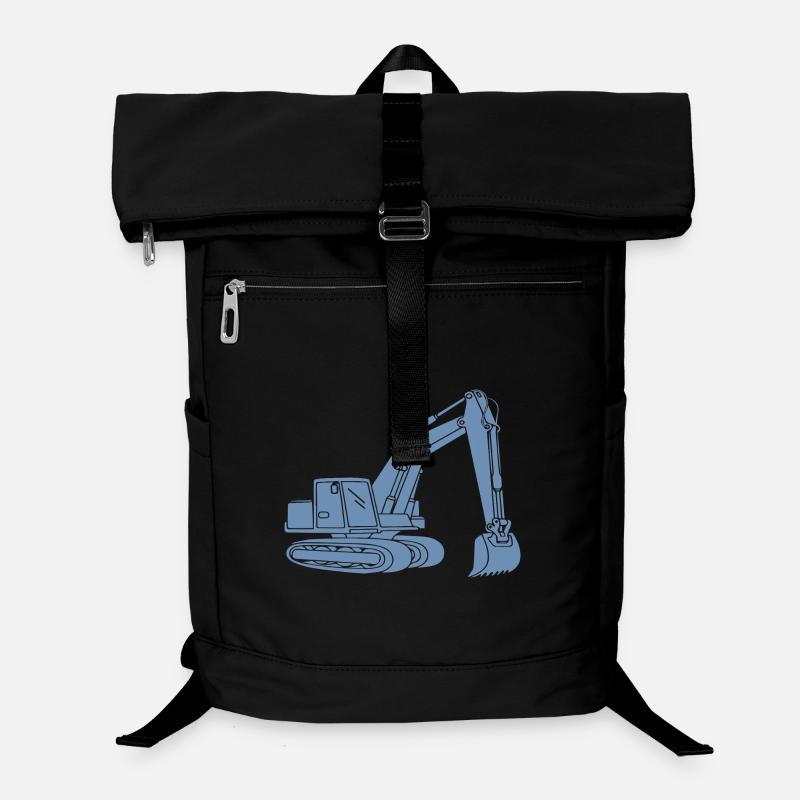 Pelle Silhouette Opérateur d’engins de construction Génie civil Sac à dos ordinateur
