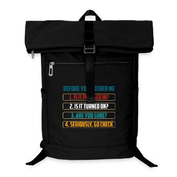 Bevor du mich störst, Technik-Checks - Laptop-Rucksack  - Schwarz - Vorne