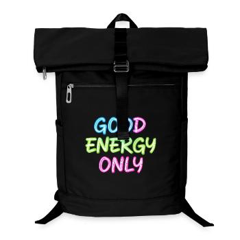 Lettres néon : bonne énergie uniquement - Sac à dos ordinateur - noir - Devant