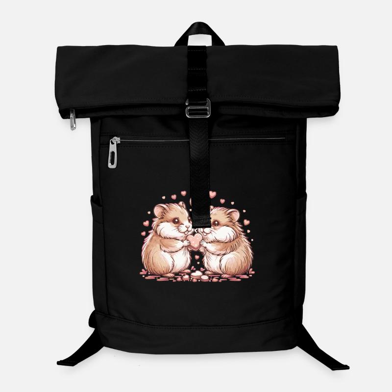 Duo de Hamsters au Cœur Câlin Sac à dos ordinateur