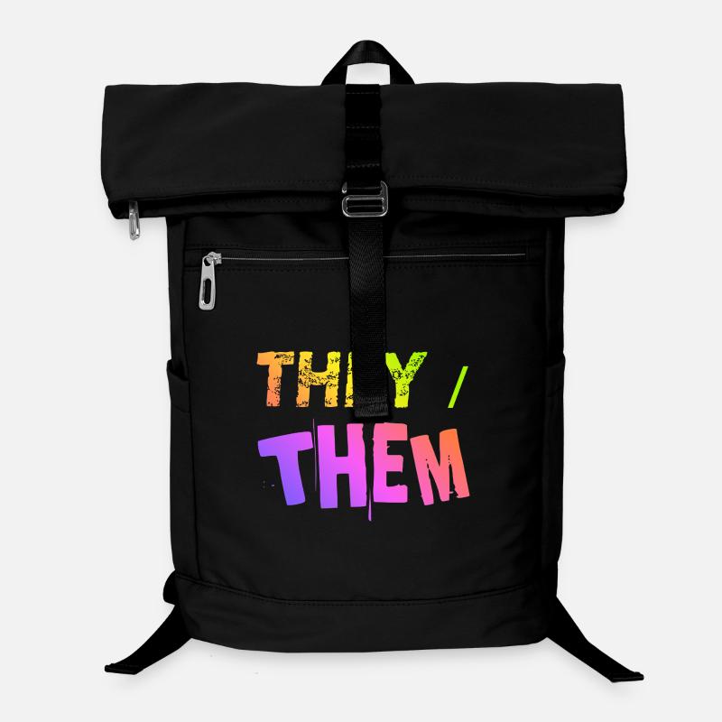 Idée de cadeau they/them pronoms LGBTQ+ non binaires Sac à dos ordinateur