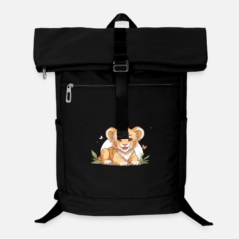 Lionceau avec des papillons Sac à dos ordinateur