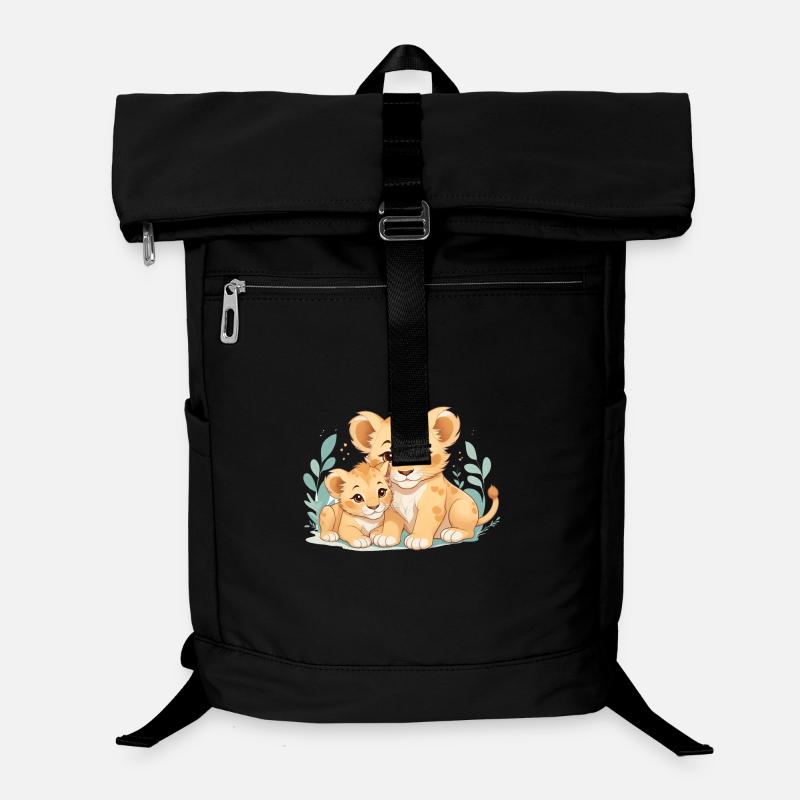 kuschelnde Löwenbabys Laptop-Rucksack 