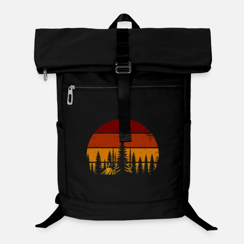 Coucher de soleil rétro dans la forêt – Ambiance camping Sac à dos ordinateur