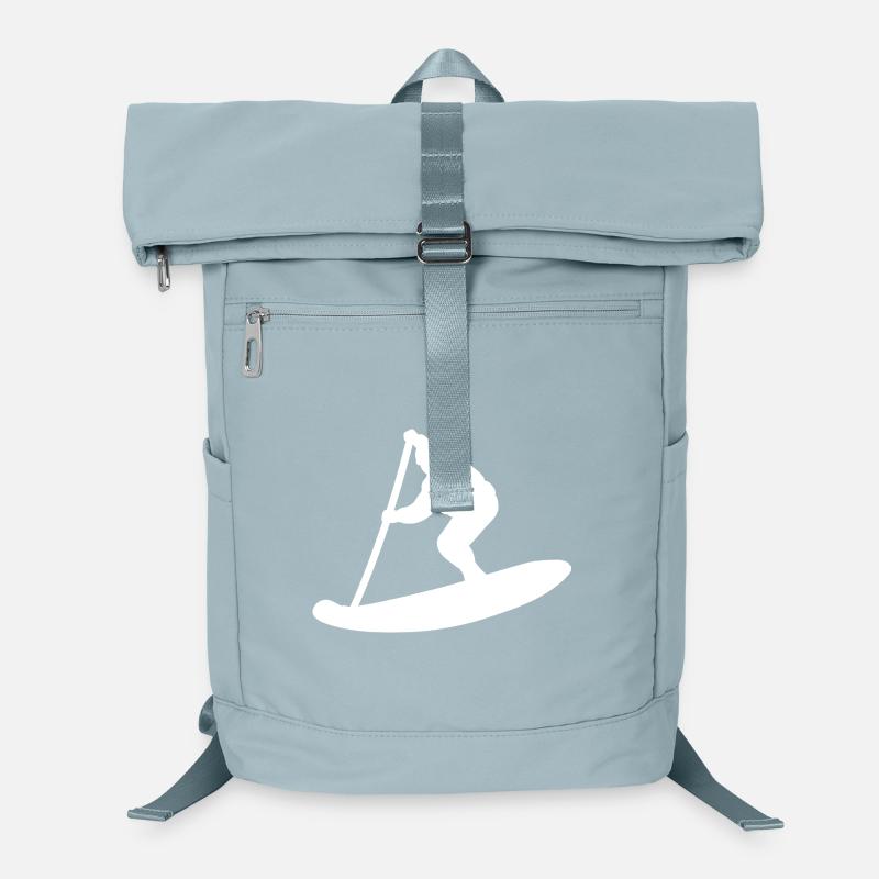Minimalistische Stand Up Paddle Silhouette Laptop-Rucksack 