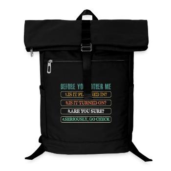 Information Technology Tech Technical Support - Laptop-Rucksack  - Schwarz - Vorne