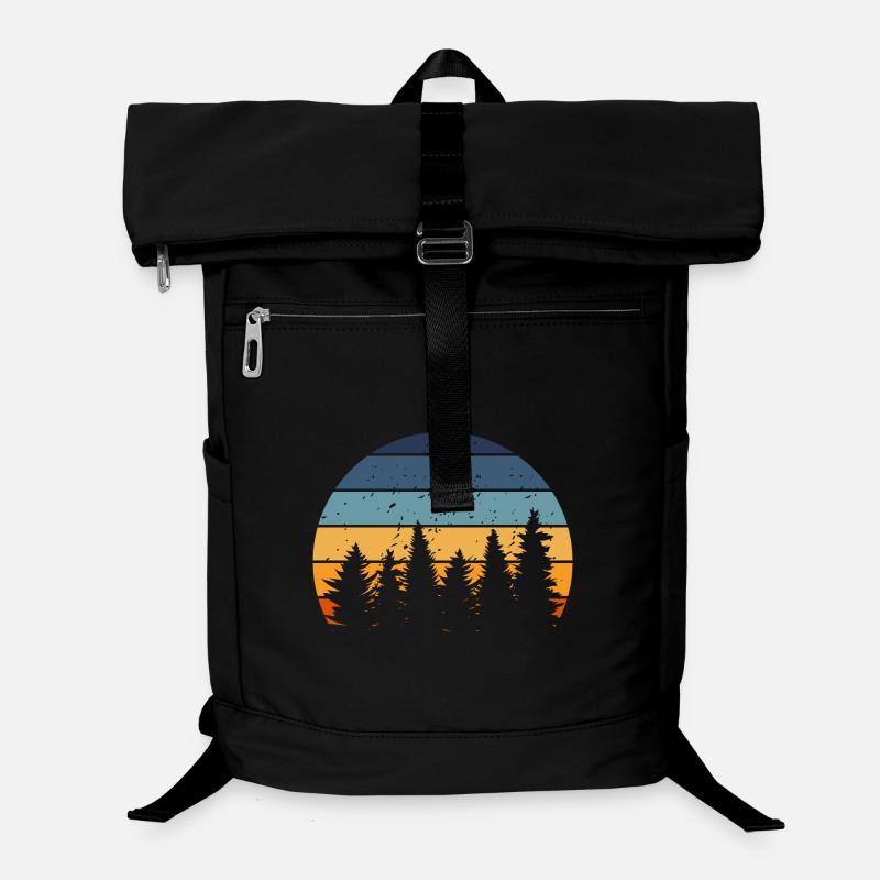 Forêt nature arbre retro Sac à dos ordinateur
