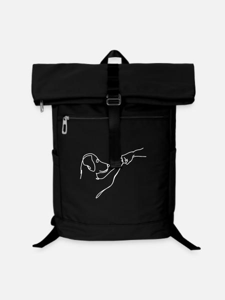 Oneliner - Hund und Mensch Faust - Laptop-Rucksack  - Schwarz
