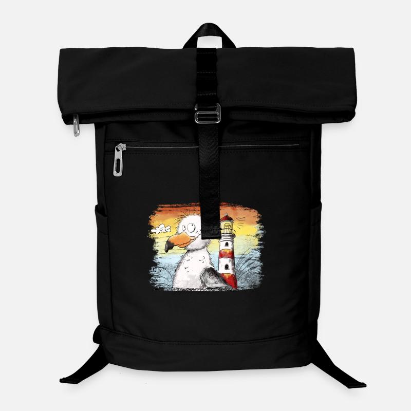 Seagull Holiday Sea Lighthouse Sunset Laptop Backpack
