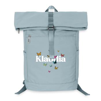 Joli prénom de fille Klaudia avec des papillons - Sac à dos ordinateur - bleu glacier - Devant