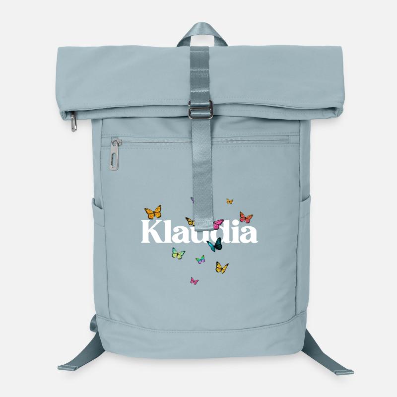 Schöner Mädchenname Klaudia mit Schmetterlingen  Laptop-Rucksack 