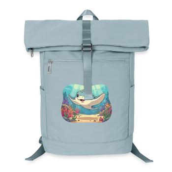 Fröhliche Manta im Riff - Laptop-Rucksack  - Eisblau - Vorne