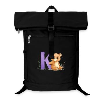 Aquarell Bär mit Buchstabe K - Laptop-Rucksack  - Schwarz - Vorne