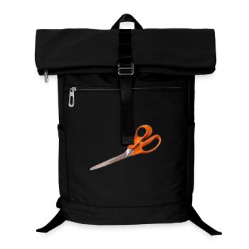 Orange Schere - Laptop-Rucksack  - Schwarz - Vorne