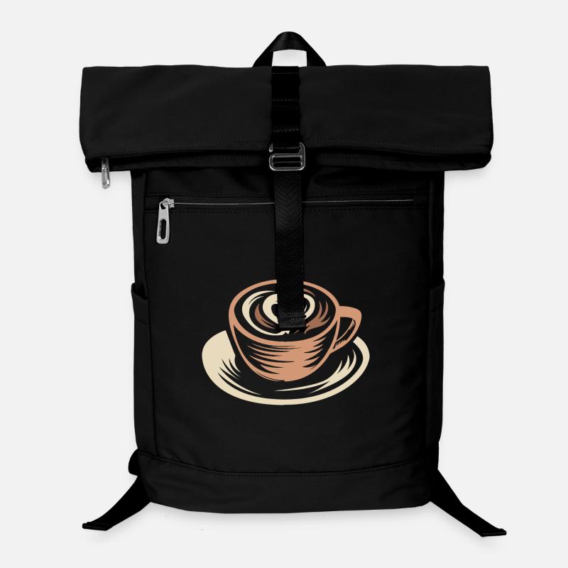 Stylisierte Kaffeetasse mit Latte Art Herz Laptop-Rucksack 